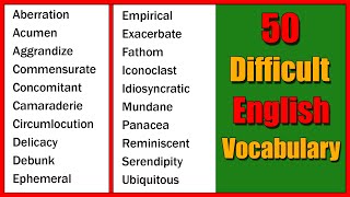 50 Most Difficult and Advanced Vocabulary in English  C2 Level English [upl. by Frants]