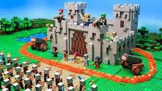 Security Build Hack vs Pillagers  The best Defence Village  LEGO Minecraft Animation [upl. by Humberto281]