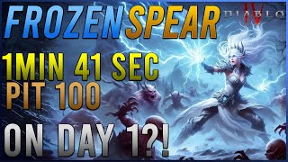 1 MIN 41 SEC P100 ON DAY 1  Frozen Spear Sorc Gameplay  Speedrun  Diablo 4 Season 5 Sorc Build [upl. by Rramel]