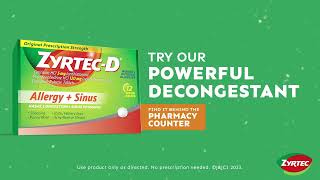 Discover ZyrtecD Allergy Medicine Plus Decongestant  ZYRTEC® [upl. by Irrabaj]