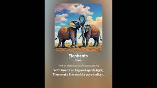 Cute Elephants Poem  kids Poem  official poem [upl. by Tristis]