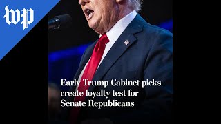 Early Trump Cabinet picks create loyalty test for Senate GOP [upl. by Eninaej]