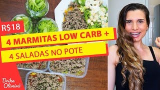 R18  MARMITAS LOW CARB  SALADA NO POTE PARA 4 DIAS DA SEMANA  Receita Fit e low carb Ep38 [upl. by Berglund283]