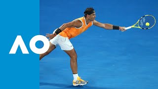 Hows your touch Nadals brilliant point v Tiafoe QF  Australian Open 2019 [upl. by Baecher854]