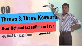 09  throws amp throw Keyword User Defined Exception in Java [upl. by Eardnoed]