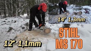 Stihl terΓketju testi osa2  13mm vs 11mm uusi ketju [upl. by Yecam23]