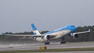 Aerolineas Argentinas A330200 Takeoff from Orlando KMCO [upl. by Rikahs]