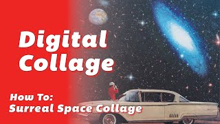 How to Make Digital Collage  Vintage Space Collage Art  Illustrator Edit  Digital Art  Speed Art [upl. by Avuha]