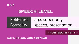 Korean Grammar 52 – Speech Level [upl. by Hobbs470]