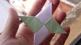 Origami Star shuriken  howto [upl. by Balmuth514]