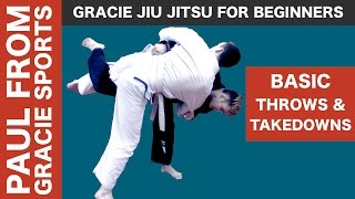 Jiu Jitsu For Beginners how to do basic throws and takedowns [upl. by Euqinimod]