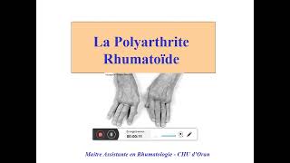 La Polyarthrite Rhumatoïde excellente explication par Dr LAMRI [upl. by Ridglee]