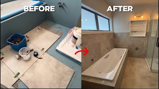 Bathroom floor tile installation  part 3 [upl. by Safier]