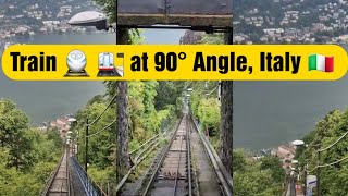 Train 🚆 🚉 Move Downward at 90° Angle in Italy 🇮🇹 Towards Most Beautiful Lake Top View [upl. by Eon49]