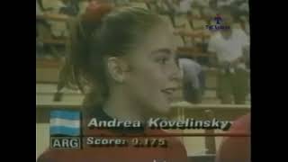 1991 Pan American Games  Womens Compulsories Andrea Kovelinksy ARG FX Argentina TV  Partial [upl. by Garibald]