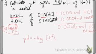 titration curve pH calculations [upl. by Georgeta235]