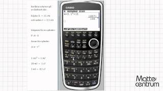 Volym av cylinder  Grafräknare I  Matematik 1 [upl. by Dragde282]