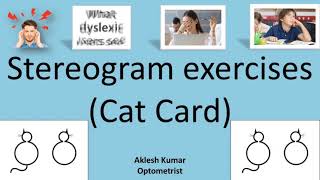 Stereogram Exercises  Cat Card  Eye exercise for convergence insufficiency  CI [upl. by Atsirak]