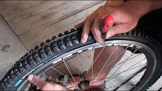 Replacing old bicycle tires with anti puncture tires [upl. by Llewol]