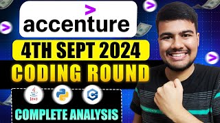 Accenture 4th September Coding Solution  CPP Java Python [upl. by Lanaj339]