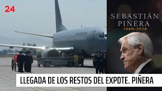 Emotivo momento la llegada de los restos del expresidente Sebastián Piñera  24 Horas TVN Chile [upl. by Ahearn]