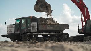 PRINOTH PANTHER T16 crawler dumpers working on dredging cell [upl. by Kippar]