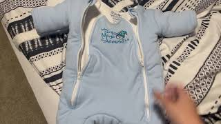 Magic Sleepsuit Baby Merlins Swaddle Transition Sleepwear Review [upl. by Tiffie]