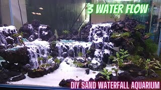 DIY Sand Waterfall Aquarium 2  Ploors and 3 Water Flows [upl. by Anade]