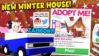 NEW Cozy Cabin House Zamboni And Snow Mobile In Roblox Adopt Me [upl. by Lantz58]