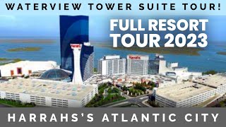 Harrahs Atlantic City NJ Full Resort Tour Waterfront tower suite [upl. by Arehc784]