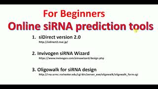 Online siRNA Prediction  In silico siRNA prediction  BiologyLectures [upl. by Casilda]