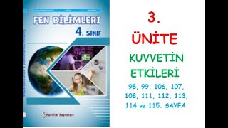 4 SINIF FEN BİLİMLERİ PASİFİK YAYINLARI DERS KİTABI 3 ÜNİTE KUVVETİN ETKİLERİ [upl. by Corrie231]