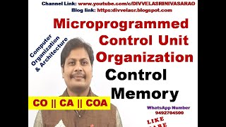 Microprogrammed Control Organization  Microprogrammed Control Unit  Control Memory  CA  COA [upl. by Carita]