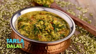 Moong Dal with Spinach Iron Rich Recipe by Tarla Dalal [upl. by Knarf450]