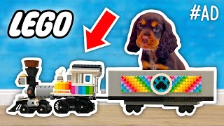 PUPPY Rides a LEGO Train [upl. by Katine]