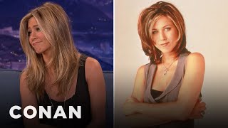 How Jennifer Aniston Felt About quotThe Rachelquot Haircut  CONAN on TBS [upl. by Ehav]