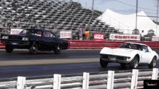 Very Rare 426 Hemi Super Bee vs 454 LS6 Corvette  14 mile Drag Race  Road Test TV® [upl. by Merrilee]