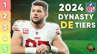 UPDATED Top 24 Dynasty DE Rankings with Tiers  IDP Fantasy Football 2024 [upl. by Shank]