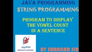 Program to display the vowel count in a sentence [upl. by Woodford]