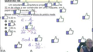 ENEM 20232 Matemática Um estudante de arquitetura projetou um prédio de32 m de altura a ser constru [upl. by Rambert]