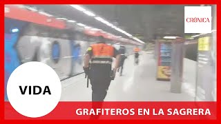 Ataque de grafiteros en el metro de la Sagrera [upl. by Adnuhsar]