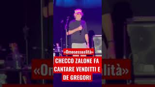 «OMOSESSUALITÀ» Checco Zalone fa cantare Venditti e De Gregori [upl. by Icyac782]