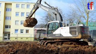 Volvo EC220E L  Work  Aushub Tiefgarage Winnenden Germany 21022018 1 [upl. by Tab]