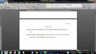 How to make an MLA Works Cited page in Word [upl. by Kuhn97]