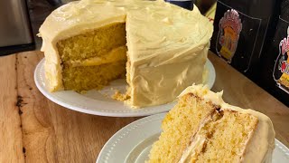 WHATS MY FAVORITE CAKE OLD SCHOOL LEMON 🍋 DOUBLE LAYER CAKESINFULLY DELICIOUS [upl. by Halfdan]