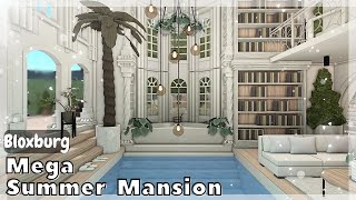 BLOXBURG Mega Summer Mansion Speedbuild interior  full tour Roblox House Build [upl. by Vincent856]