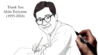 How To Draw Akira Toriyama RIP🙏  Step By Step [upl. by Rovaert]