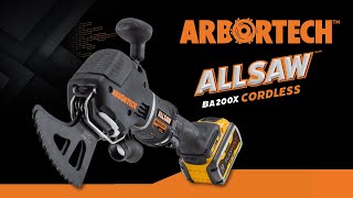 Arbortech ALLSAW BA200X Cordless Powered By DEWALT  North America 60V [upl. by Oisorbma]