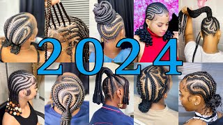 2024 New amp Latest Cornrow Braids Hairstyles For Black Women  Cute braidshairstyles [upl. by Adnah]