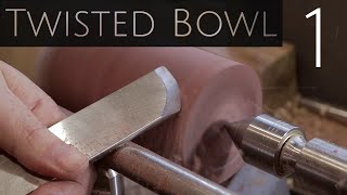 Woodturning  The Twisted Bowl  Part One cut short due to injury [upl. by Ahsoyem]